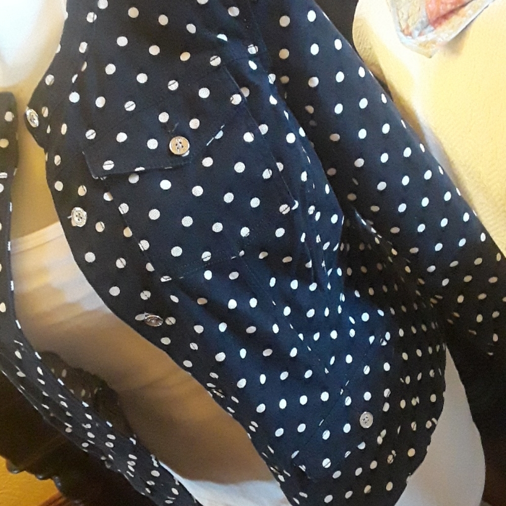 CHAPS polkadot denim jacket - Picture 2 of 7
